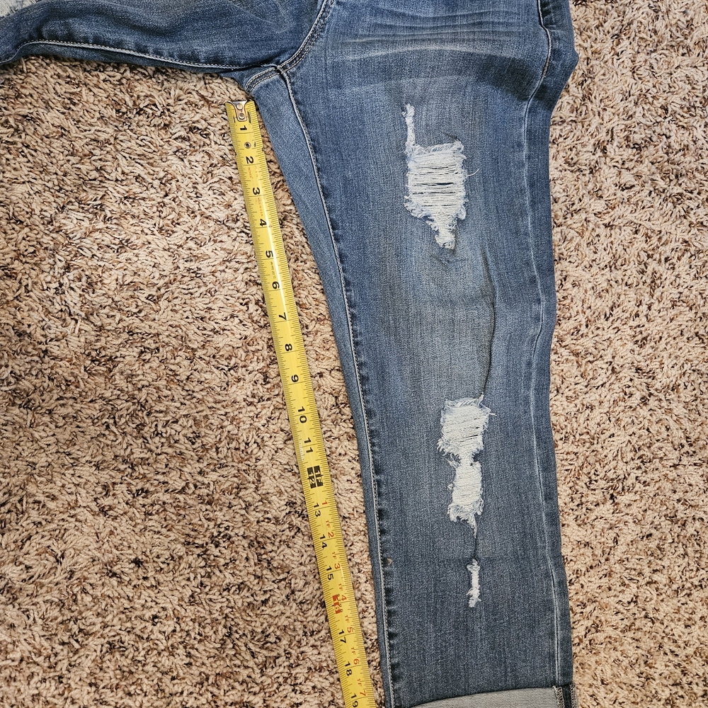 Liverpool Jeans Company Distressed Blue Boyfriend Crop Jeans - Picture 6 of 14